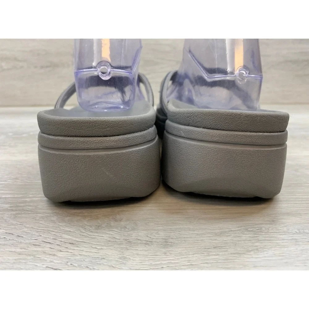 Vionic Women's High Tide II Pewter Gray Platform Sandals 11 Flip Flops Shoes
